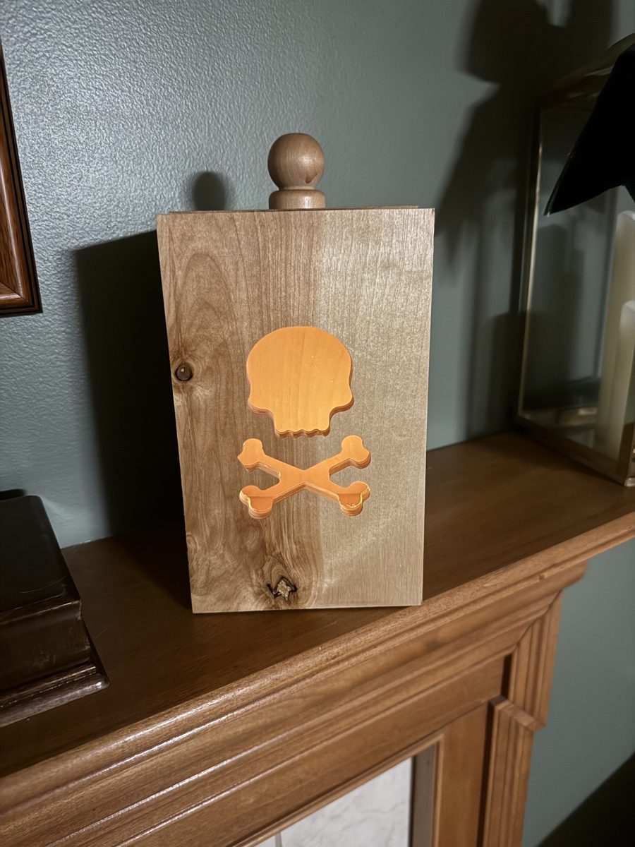 Skull n Bones luminary glowing orange